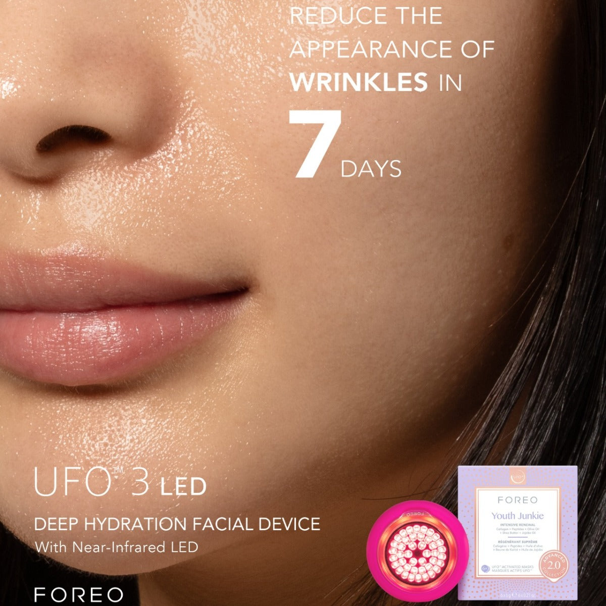 FOREO UFO™ 3 LED Deep facial hydration device (Fuchsia)