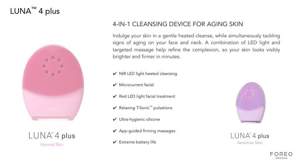 FOREO LUNA 4 Plus Facial Cleansing Device (Normal Skin) (Pink)